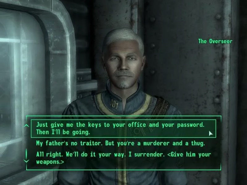 Fallout game, with dialogue selections